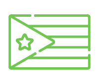 Icono de bandera de Puerto Rico representando atención local